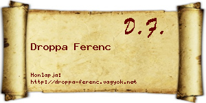 Droppa Ferenc névjegykártya