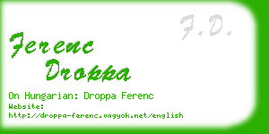 ferenc droppa business card